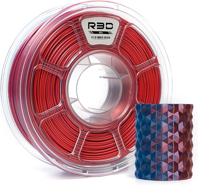 R3D Dual Color Silk PLA Filament, Co-Extrusion 3D Printer Filament 1.75mm by R3D