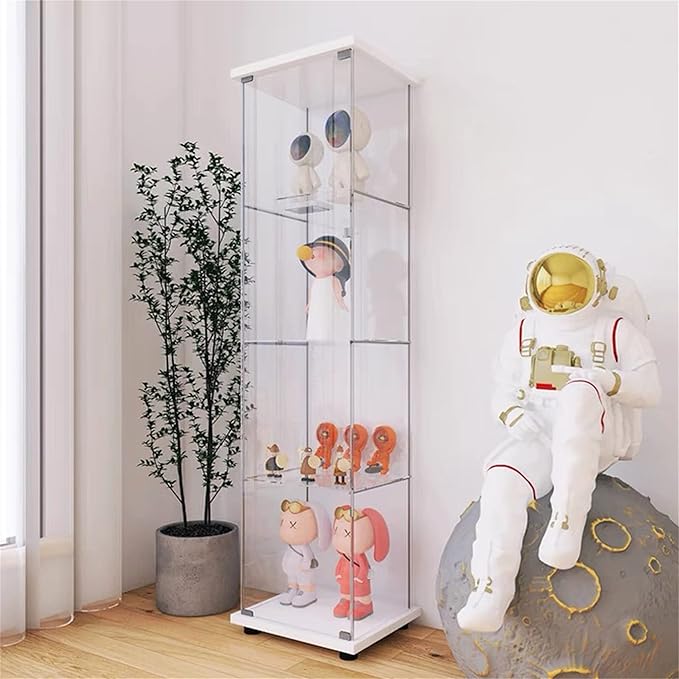 Yoluckea 4 Shelves Glass Display Cabinet by Yoluckea