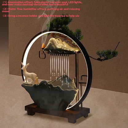 15In Water Fountains Indoor Tabletop Waterfall Humidifier - Image 4