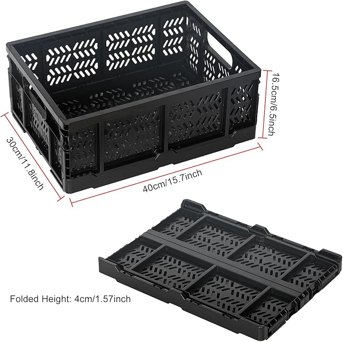 Heavy Duty Plastic Milk Crates for Storage, Collapsible Storage Basket - Image 7