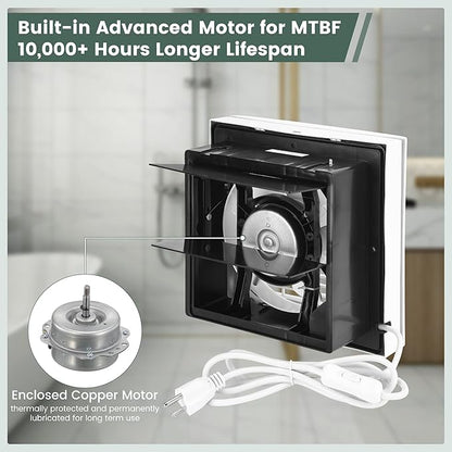 8" Shutter Exhaust Fan, 310CFM Window or Wall Mount Ventilation Fan - Image 5
