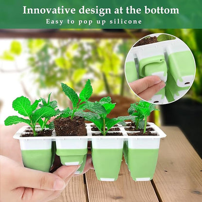 Seed Starter Tray, 48 Cells Indoor Seed Starter Kit, Flexible Silicone Designed - Image 2