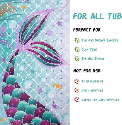 Mermaid Bathtub Mat Non Slip, Cute Baby Bath Mat - Image 7