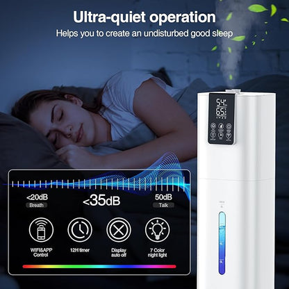 Smart Humidifiers Large Room Bedroom Home, 2.11Gal Quiet Top Fill Cool Mist - Image 7