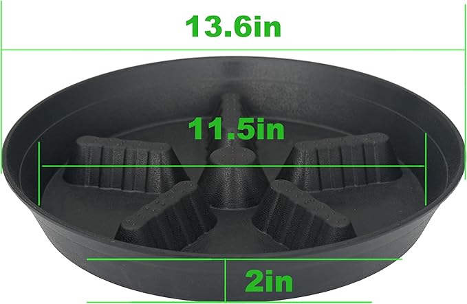 4 Pack Plant Saucer 14 inch, Plastic Plant Saucers - Image 2