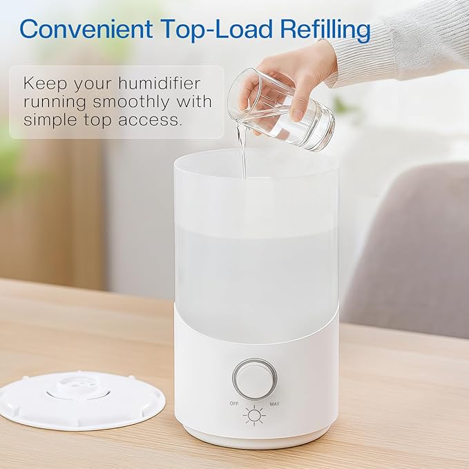 Cool Mist Humidifier for Bedroom, 3L Top Fill Ultrasonic Air Humidifier - Image 2