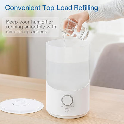 Cool Mist Humidifier for Bedroom, 3L Top Fill Ultrasonic Air Humidifier - Image 2