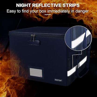 ENGPOW File Box with Lock, Fireproof Document Box with Zipper＆Pockets, - Image 7