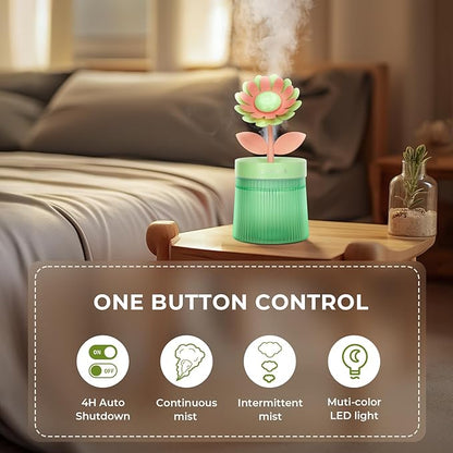 Cute Flower Mini Humidifier, 260ml Sunflower Desktop Humidifiers - Image 6