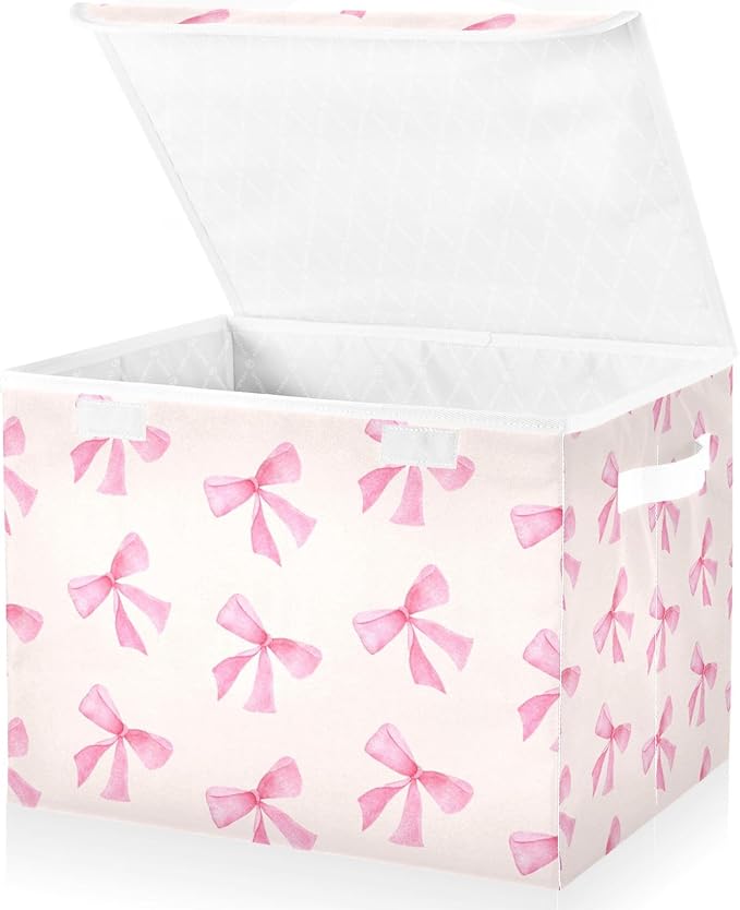 xigua Pink Bow Storage Bins - Image 2