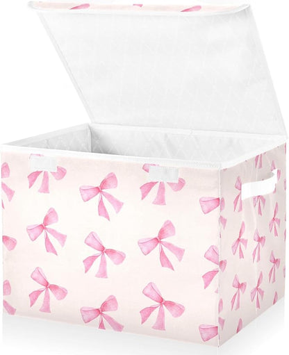 xigua Pink Bow Storage Bins - Image 2