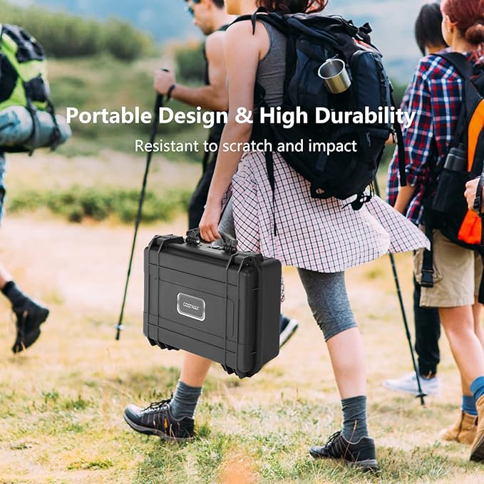 COSTWAY Waterproof Hard Case, 18.5-Inch Multi-Purpose Small Camera Dry Box - Image 3