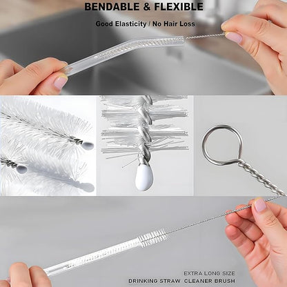 Milk Foamer Hose Brush, Long Thin Nylon Tube Cleaning Brushes Ideal - Image 4