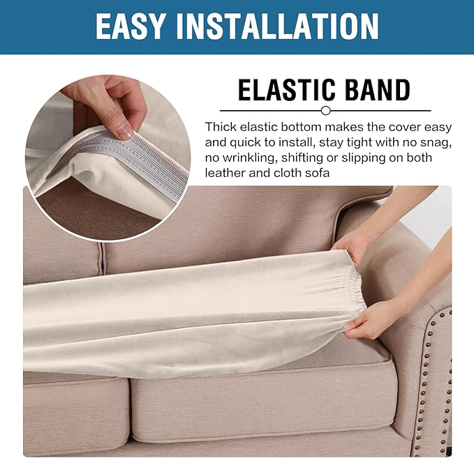 H.VERSAILTEX Velvet Stretch Individual Couch Cushion Cover Plush Slipcover - Image 4