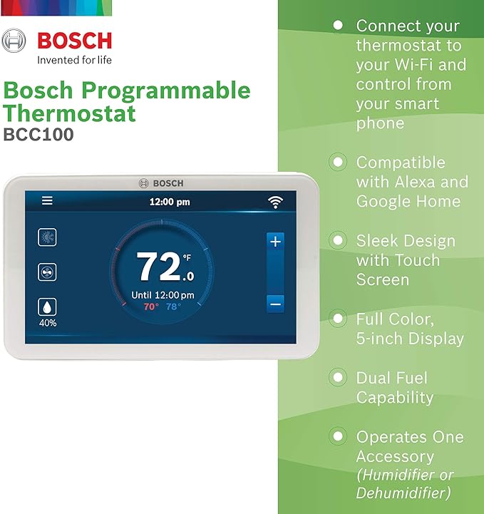 Bosch Large 5-Inch Full-Color Touch Screen Sleek Easy Setup Connected Control - Image 2