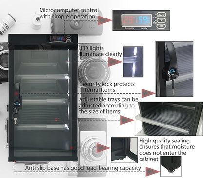 Modern Black 50L Camera Dehumidify Dry Cabinet - Image 4