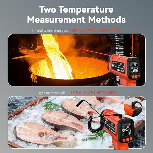 Laser Thermometer -58°F to 1796°F, Dual-Mode Infrared Thermometer Temperature - Image 5