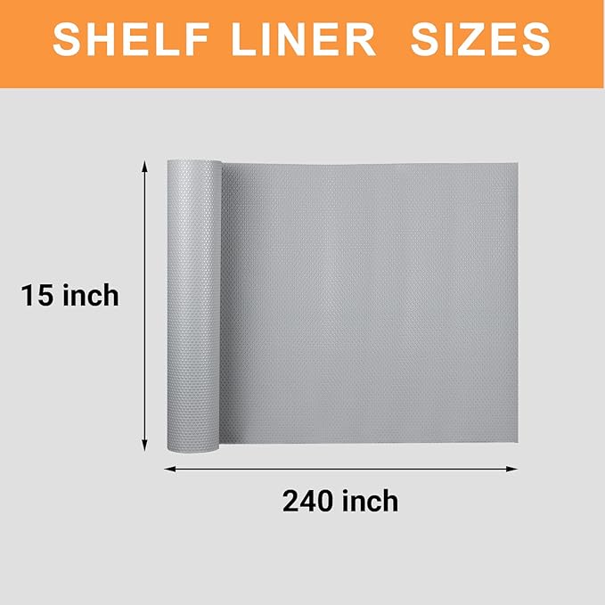 FLPMIX Shelf Liner Light Gray: Waterproof Kitchens Drawer Mat 15 X 240 Inch - Image 8