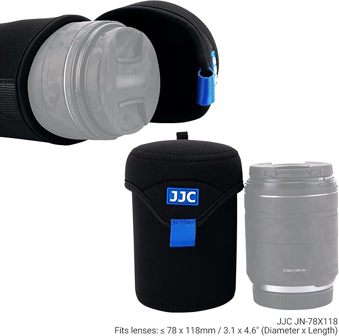 JJC Water Resistant Neoprene Camera Lens Pouch Case, Fold-Over Lens Bag - Image 2