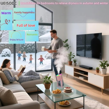 UEISODC Bedroom Humidifier, USB Mini Portable Humidifier - Image 4