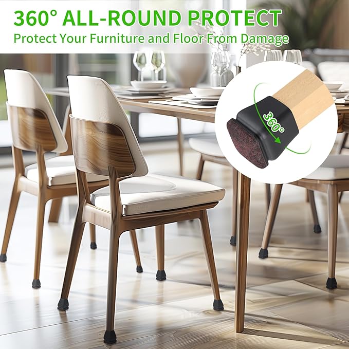 16PCS Small Chair Leg Floor Protectors, 3/4 inch Chair Leg Caps Covers Silicone - Image 2