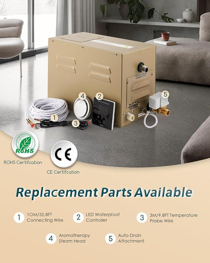 Steam Shower Generator Kit 3KW for Bath Sauna SPA, Self-draining System - Image 5