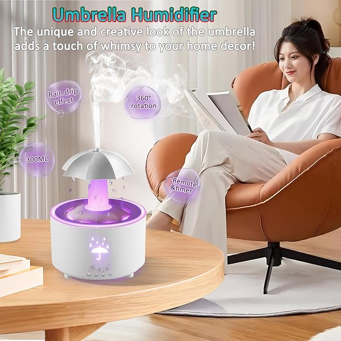 Humidifier for Bedroom, Rotating Umbrella Diffuser - Image 2