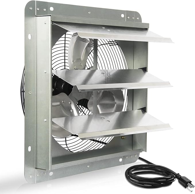 KEN BROWN 14 Inch Shutter Exhaust Fan, High Speed 1520CFM, Wall Mounted by KENBROWN