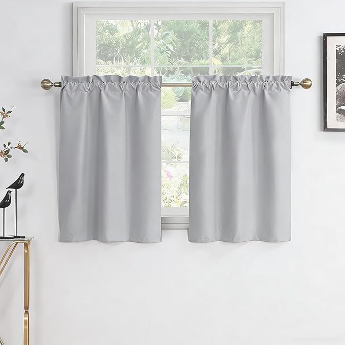 Easy Home 2 Panels Blackout Tier Curtain by EasyHome