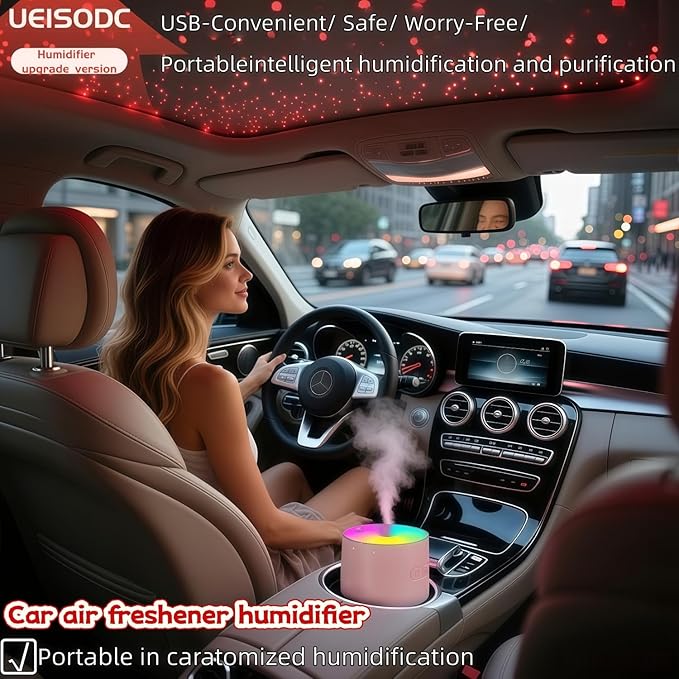 UEISODC bedroom humidifier, desktop USB humidifier, car air freshener, relieves - Image 6