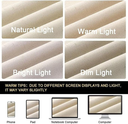 PrinceDeco Linen Texture Curtains 100% Blackout Curtains 90 inch Long 2 Panels - Image 6