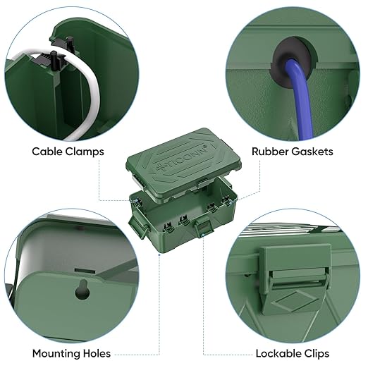 TICONN Outdoor Electrical Box, IP54 Splash-Proof Outdoor Extension Cord Cover - Image 4