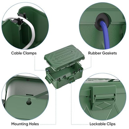 TICONN Outdoor Electrical Box, IP54 Splash-Proof Outdoor Extension Cord Cover - Image 4