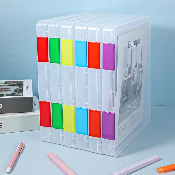 6 Pcs Clear A4 File Box Document Plastic Storage Box Paper Plastic Case Board - Image 7