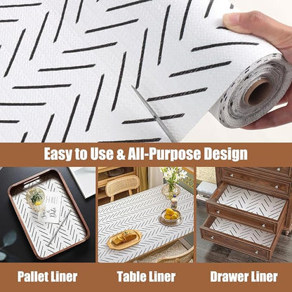 Tatyanna Shelf Liner for Kitchen Cabinets Non Adhesive Cabinet Liners Stripe - Image 4