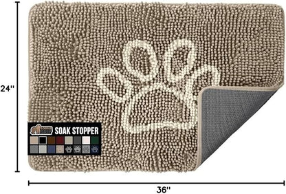 GORILLA GRIP SOAKSTOPPER Dog Door Mat, 36x24 Machine Washable Rug Absorbent - Image 2