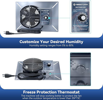 Abestorm 260CFM Crawl Space Ventilation Fan, IP-55 Rated Commercial Stainless - Image 5