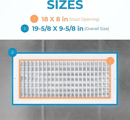 Aluminum 18 x 8 Inch Air Vent Covers - Image 3