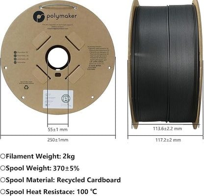 Polymaker PA6-GF Nylon Filament 1.75mm 2kg Grey Glass Fiber Nylon 3D Printing - Image 6