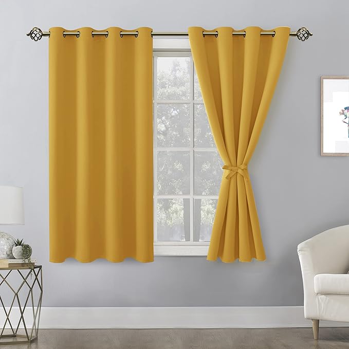 Hiasan Blackout Curtains for Bedroom, 52 x 54 Inches Long - Image 2