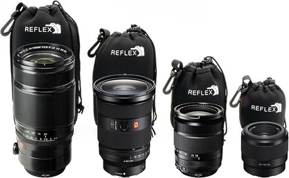 REFLEX CAMERA Drawstring Camera Lens Pouches 4 Pack Thick Padded Pouch Set - Image 2