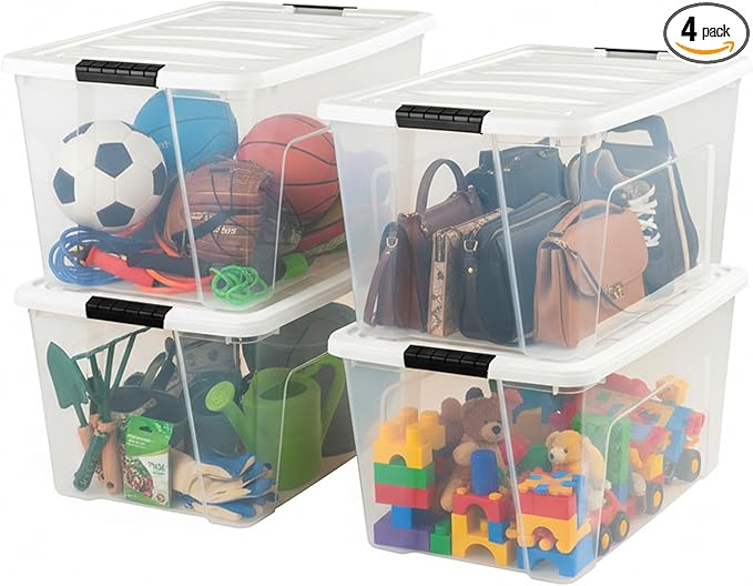 IRIS USA 72 Qt Stackable Plastic Storage Bins by IRISUSA