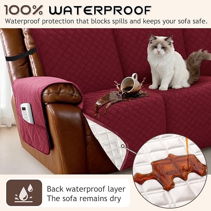 Arfntevss Waterproof Recliner Sectional Couch Covers - Image 2
