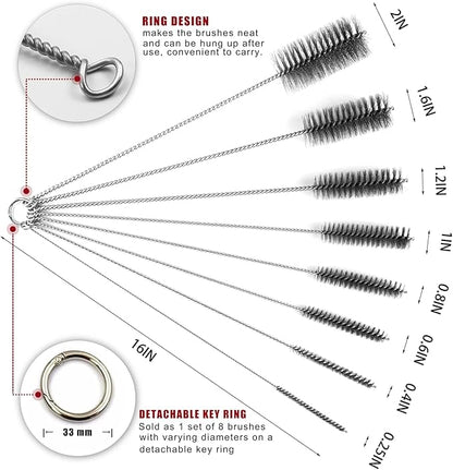 16 Inch Extra Long Pipe Cleaning Brush Set Stainless Steel Bristles, Stainless - Image 2