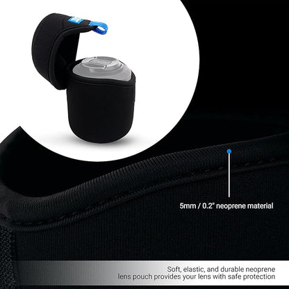 JJC Water Resistant Neoprene Camera Lens Pouch Case, Fold-Over Lens Bag - Image 3