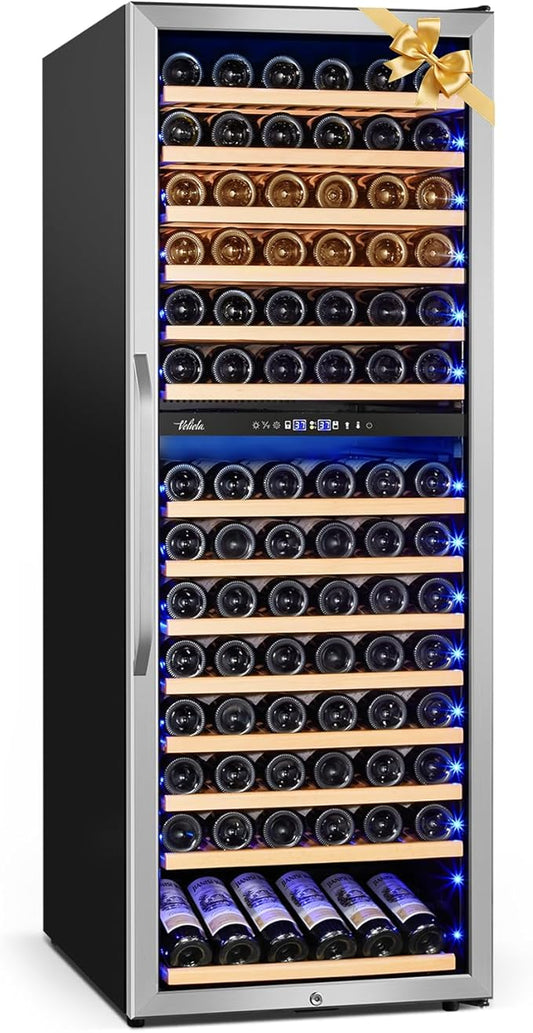 24 Inch Wine Cooler Fridge Dual Zone, Professional Large Capacity High Wine by Velieta-SpecialistinFridge