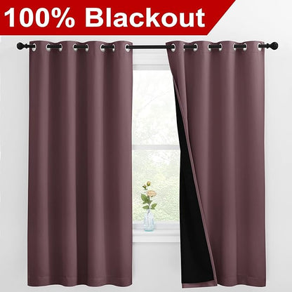 NICETOWN Bedroom Full Blackout Room Warming Curtain Panels, Super Thick - Image 2