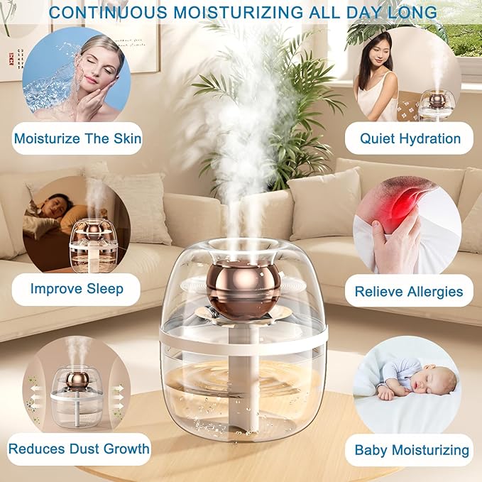 JINGYAN Dreamzy 3L Ultrasonic Cool Mist Humidifier - Image 3