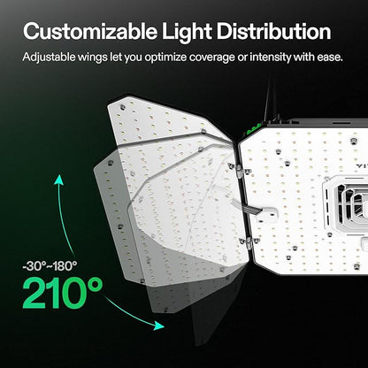 VIVOSUN AeroLight Wing AW200, Tunable Spectrum, LED Grow Light 200W - Image 5
