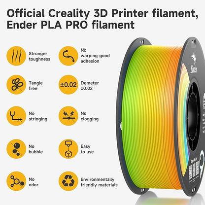 Official CREALITY 3D Printer Filament 1.75mm, Rainbow PLA+ Plus Pro Filament - Image 4